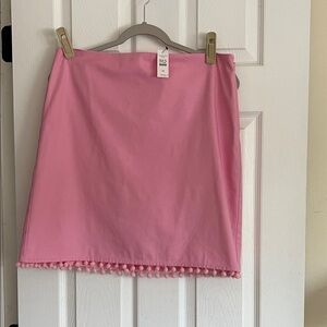 Talbots Pink Mini Skirt with Pom-Pom Trim